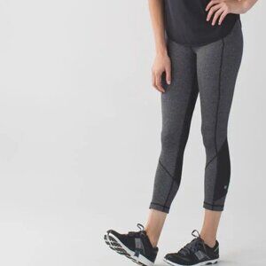 Like New Lululemon Pace Rival Crop Giant Herringbone Black Heathered